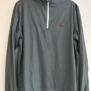 Rhoback Houndstooth Golf Black and White Checkered Quarter-Zip Pullover